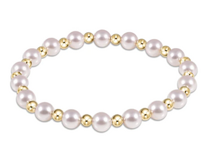 Grateful Pattern 6mm Bracelet Pearl