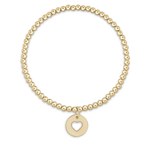 Classic Gold 3mm Bead Bracelet Love Gold Disc