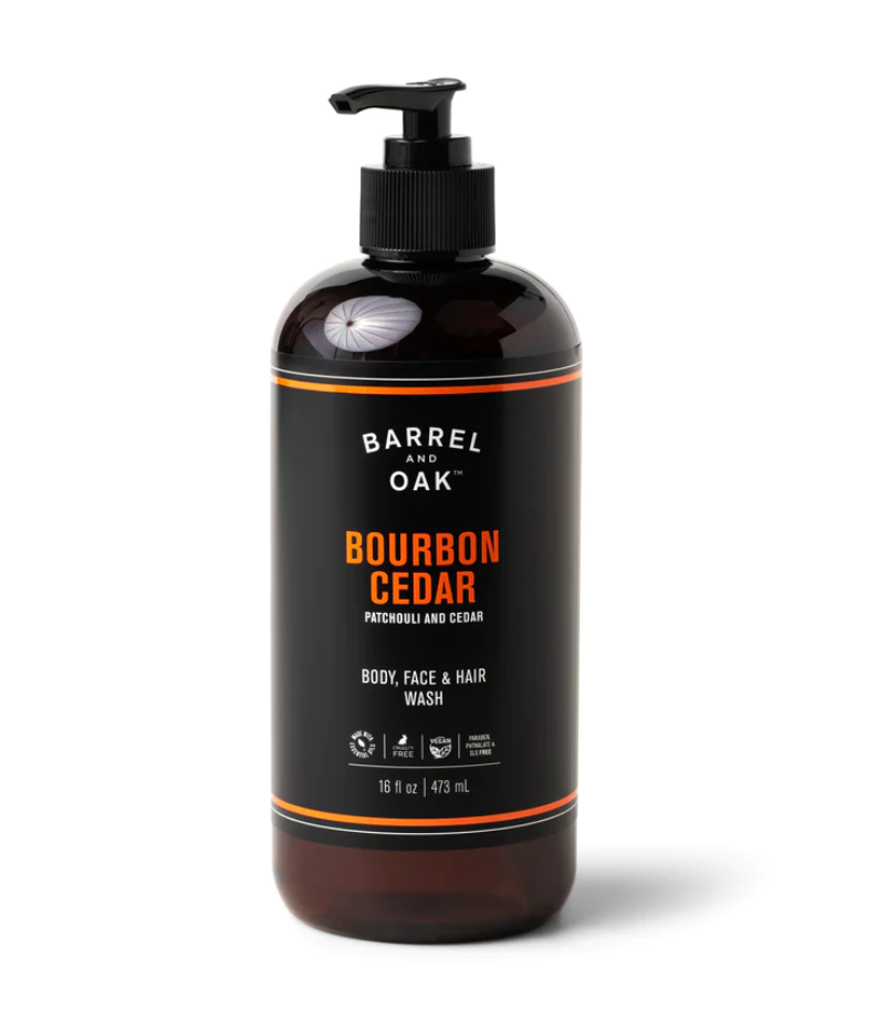Bourbon Cedar Hair Face & Body Wash All in One
