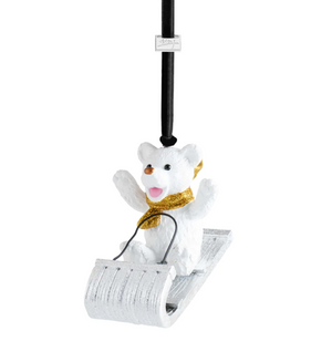 Sledding Teddy Ornament