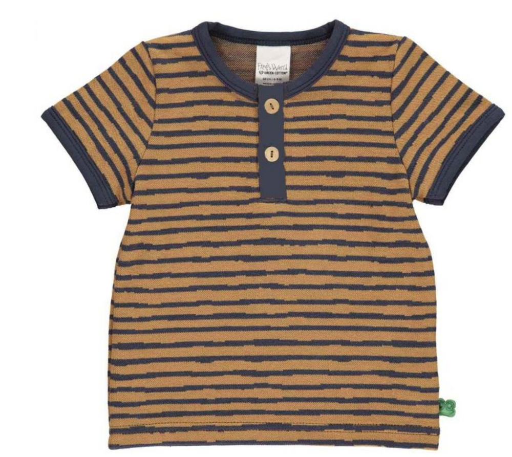 Stripe Tee w/ Buttons